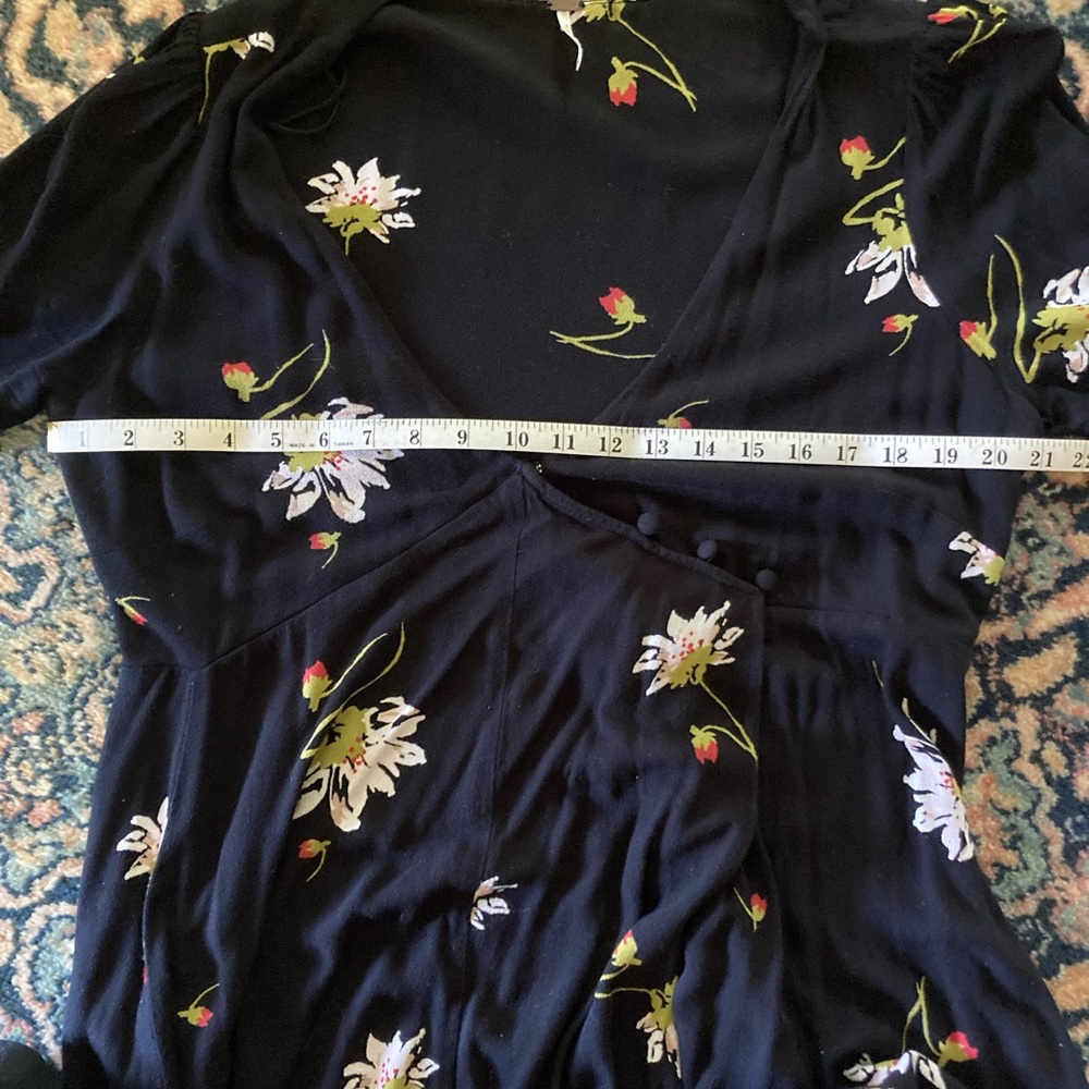 Free People Time On My Side Black Floral Wrap Dress - Picture 9 of 11